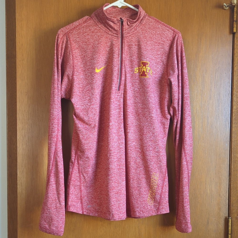 Nike Women's Heathered Red Quarter-Zip Sweatshirt